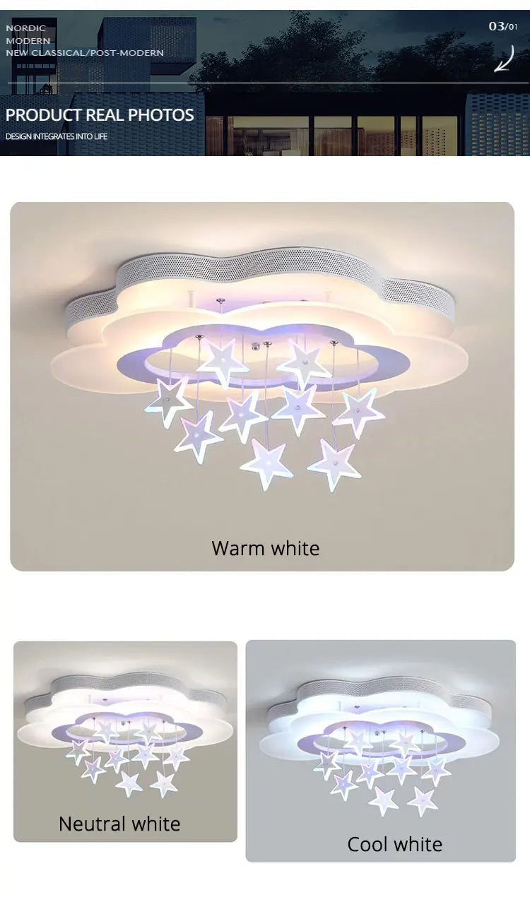 The Star Ceiling Light For Child Bedroom