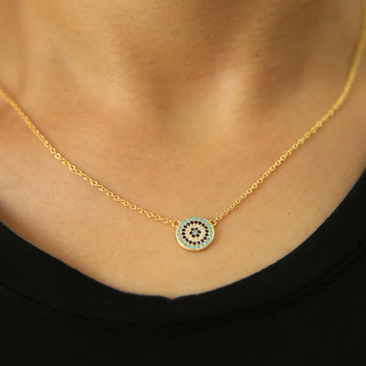 925 Sterling Silver Evil Eye Cz Pendant Necklaces