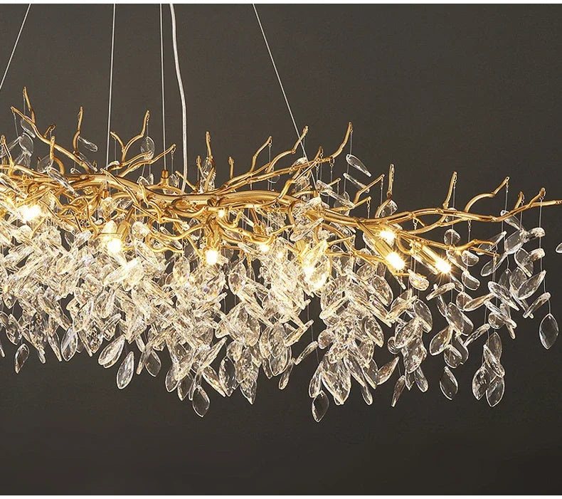 Tree Gold Crystal LED Chandeliers