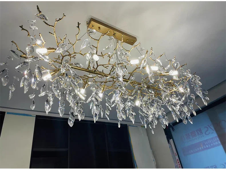 Tree Gold Crystal LED Chandeliers