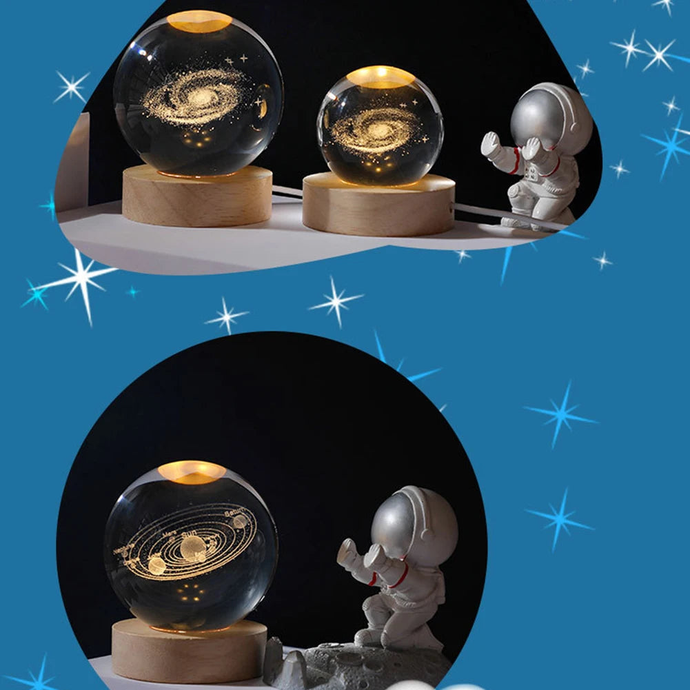 3D Crystal Ball Galaxy Lamp