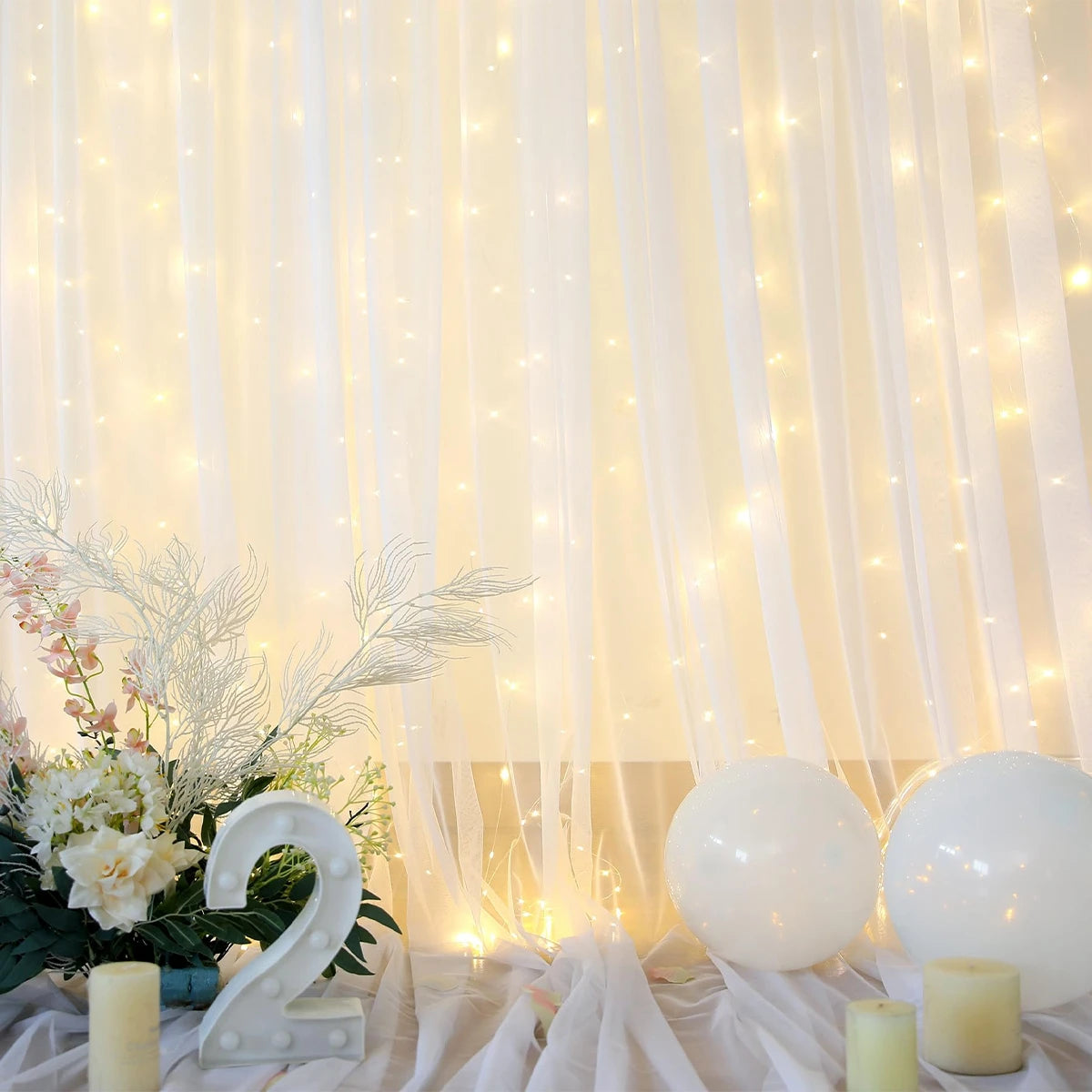 Window Curtain String Light Set Home Decor