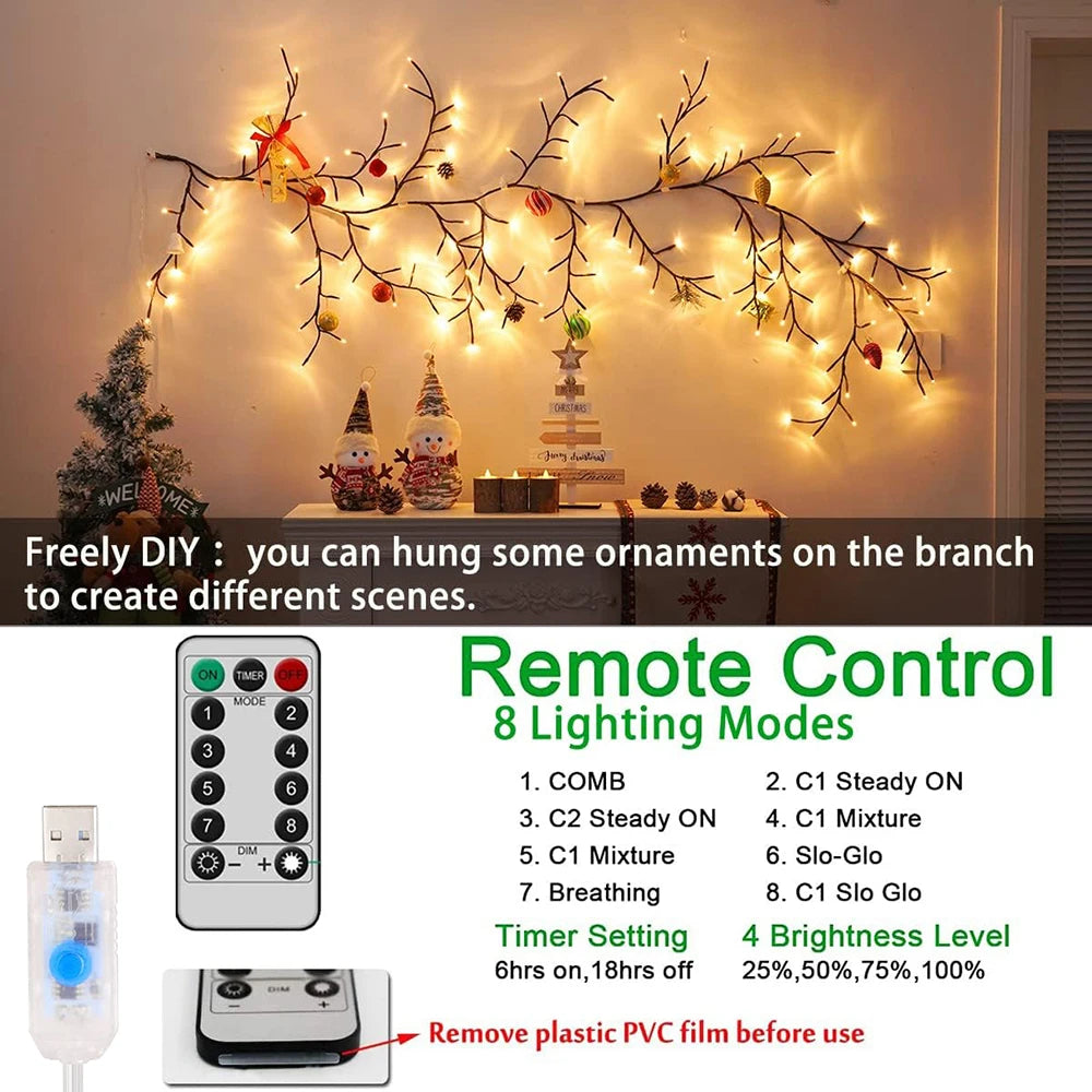 Outdoor Indoor USB Tree Nightlight Decor 8 Mode