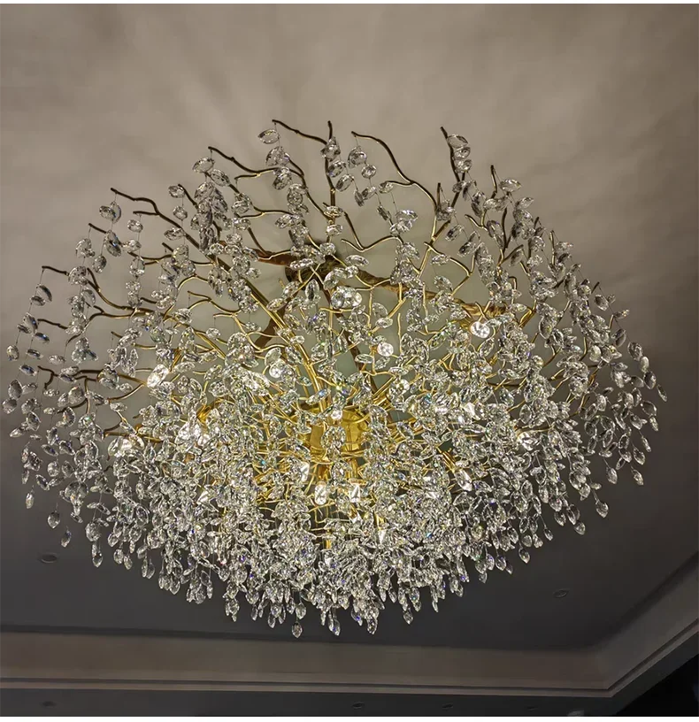 Tree Gold Crystal LED Chandeliers