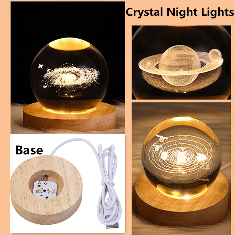 3D Crystal Ball Galaxy Lamp