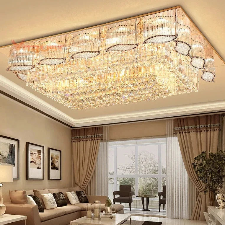 Square Or Circular Led Crystal Ceiling Lamp