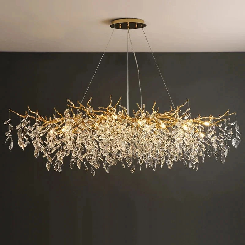 Tree Gold Crystal LED Chandeliers