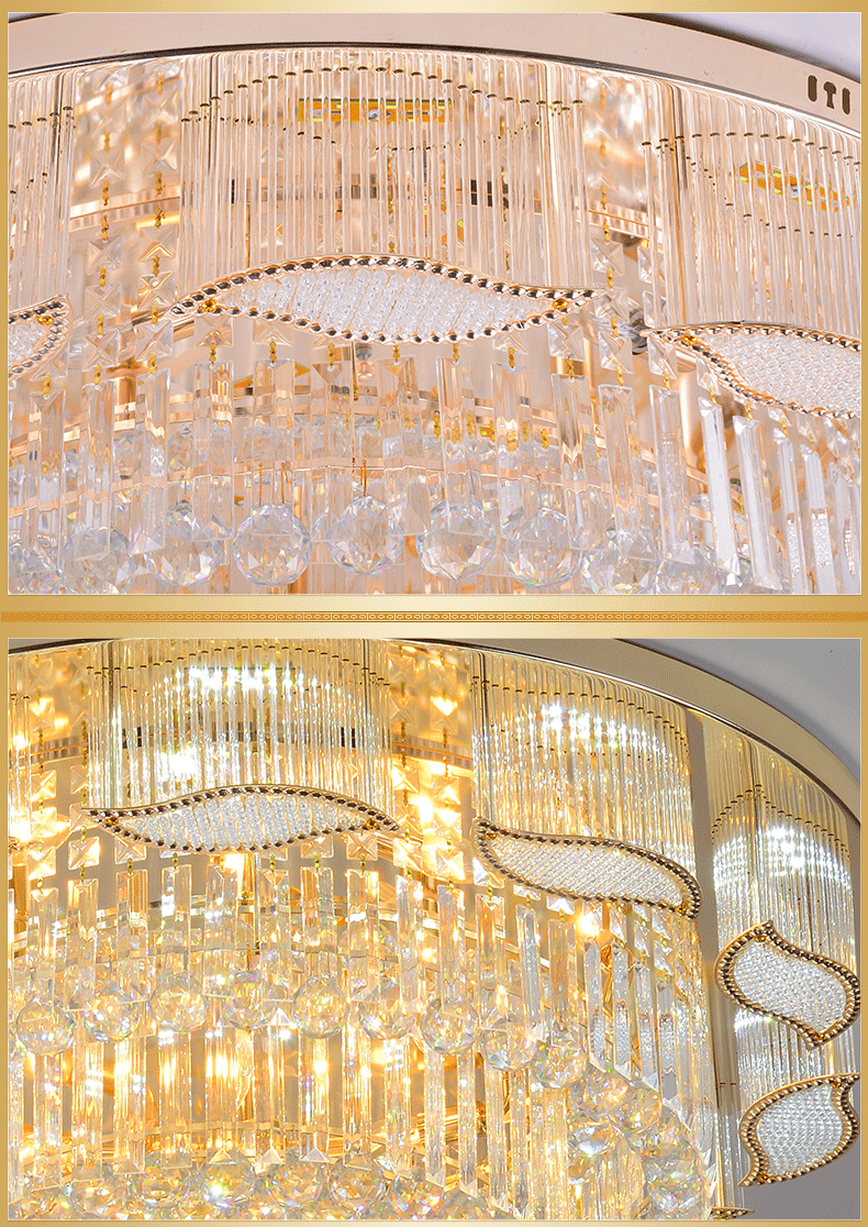 Square Or Circular Led Crystal Ceiling Lamp