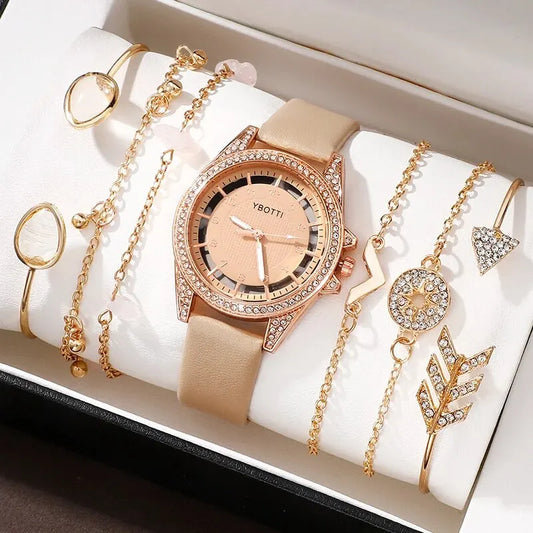 Women Luxury WristWatch Bracelet Set