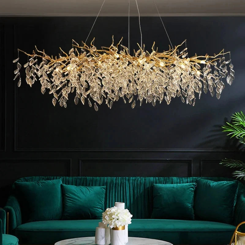 Tree Gold Crystal LED Chandeliers