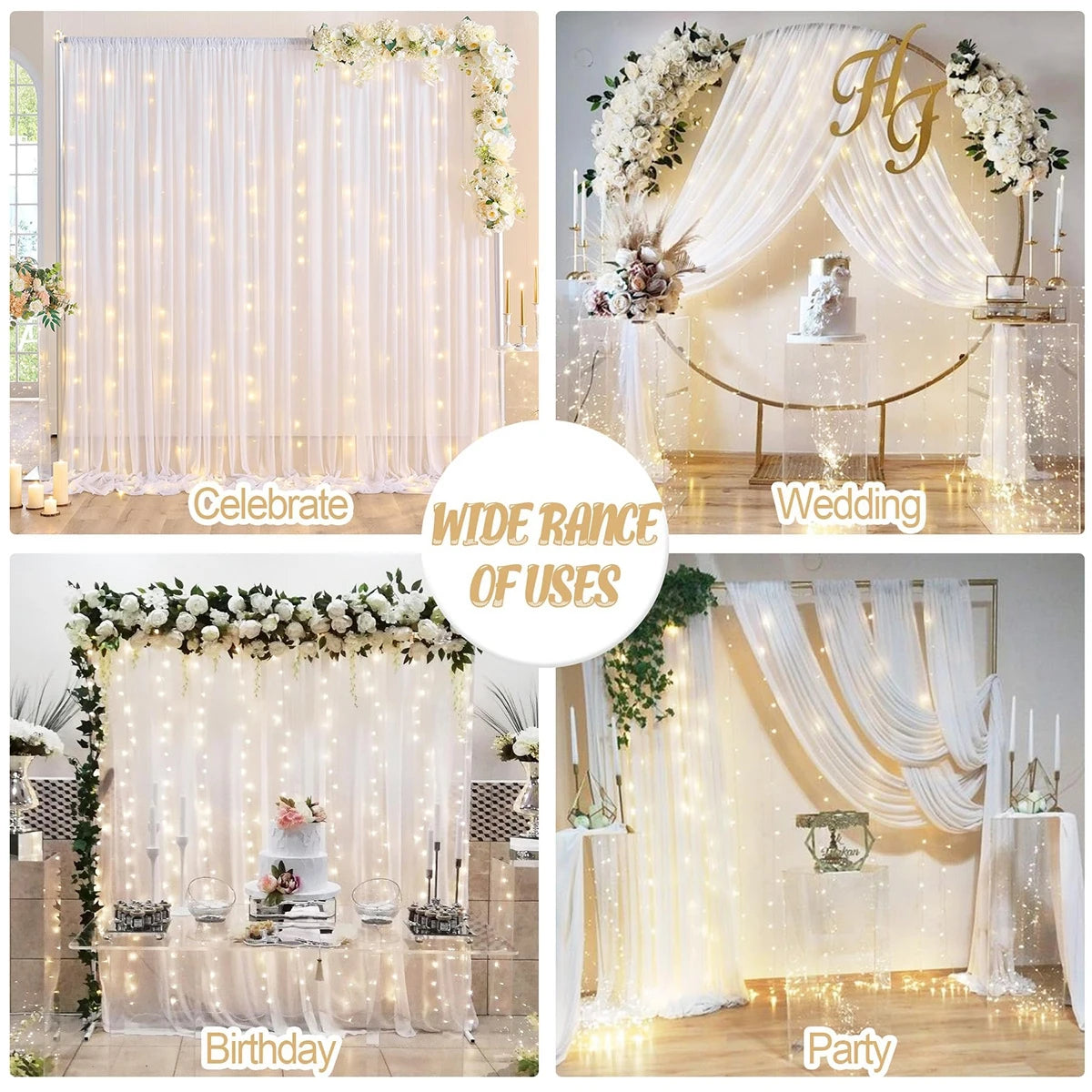 Window Curtain String Light Set Home Decor