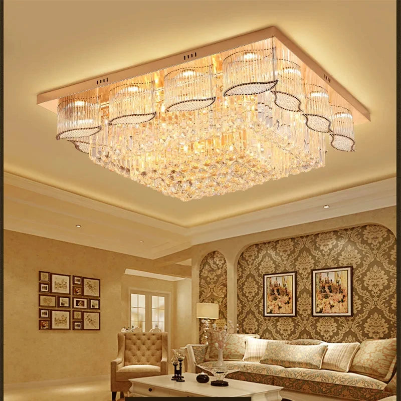 Square Or Circular Led Crystal Ceiling Lamp