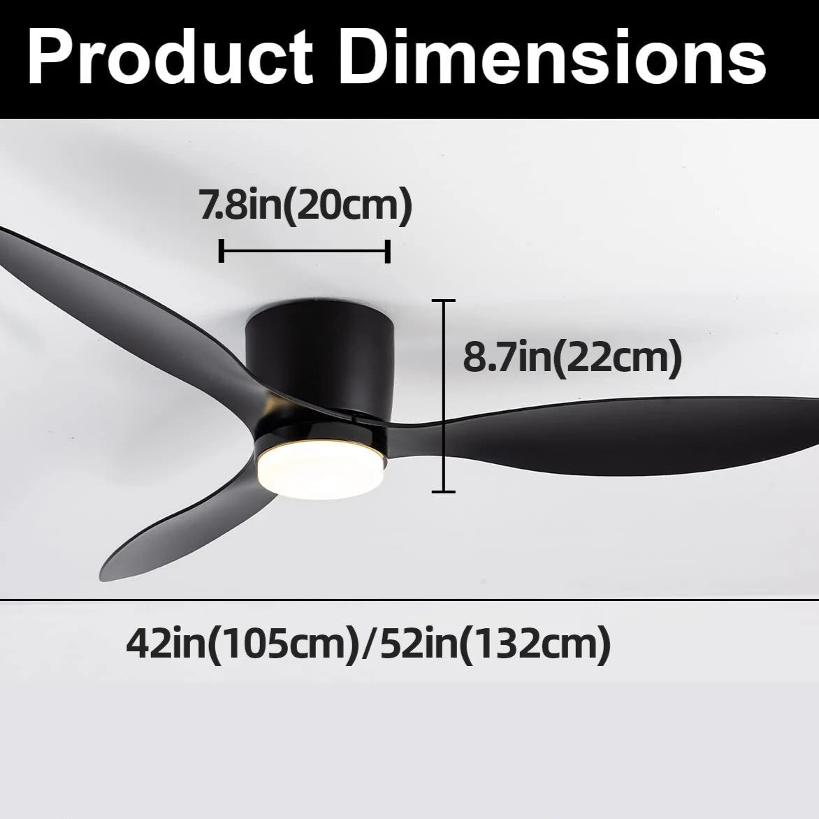 Silent & powerful ceiling fan 6-speed smart dimming LED